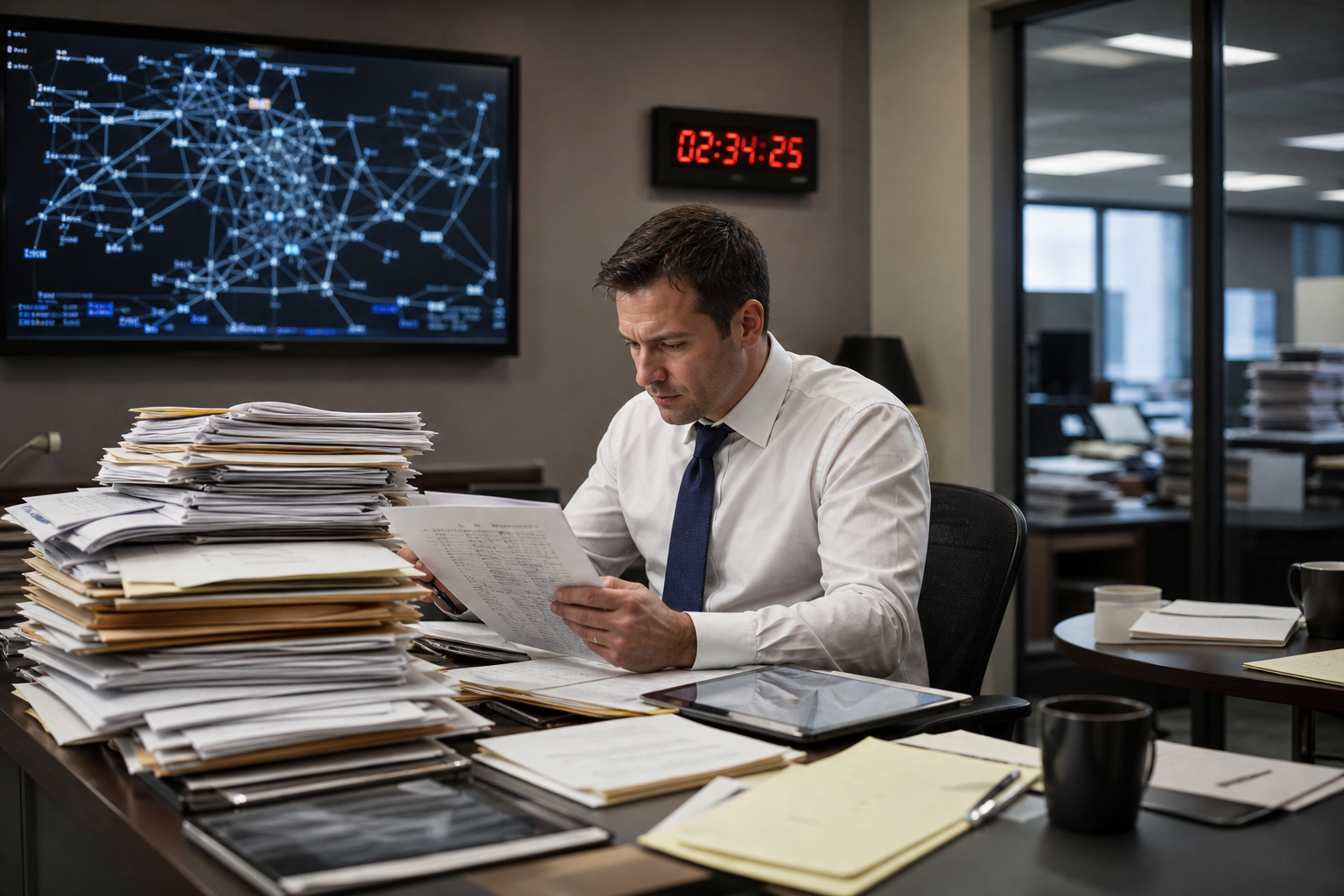 claims examiner reviewing medical records