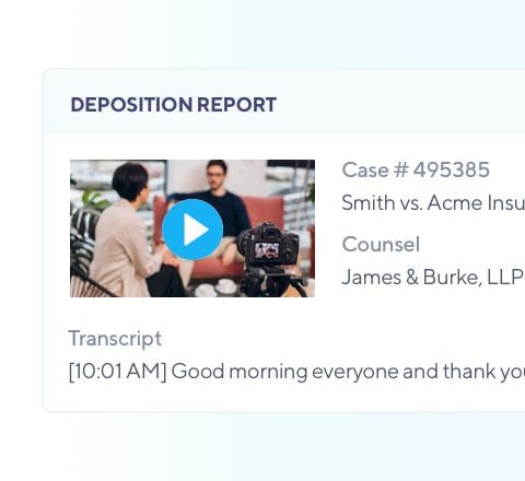 Deposition reporting screenshot showing court reporters